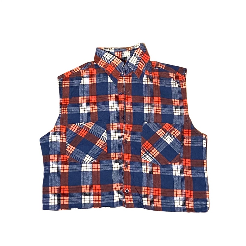 Vintage Plaid Americana Flannel Crop Shirt